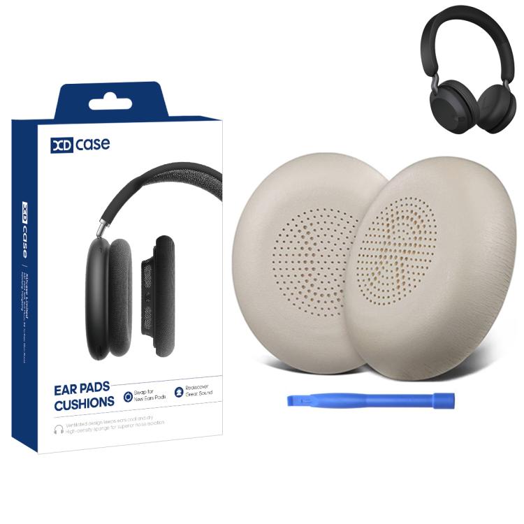 XDcase 1 paio di cuscinetti auricolari in similpelle, ricambio per cuffie, con strumento di estrazione, For Jabra Elite 45h / Evolve2 65