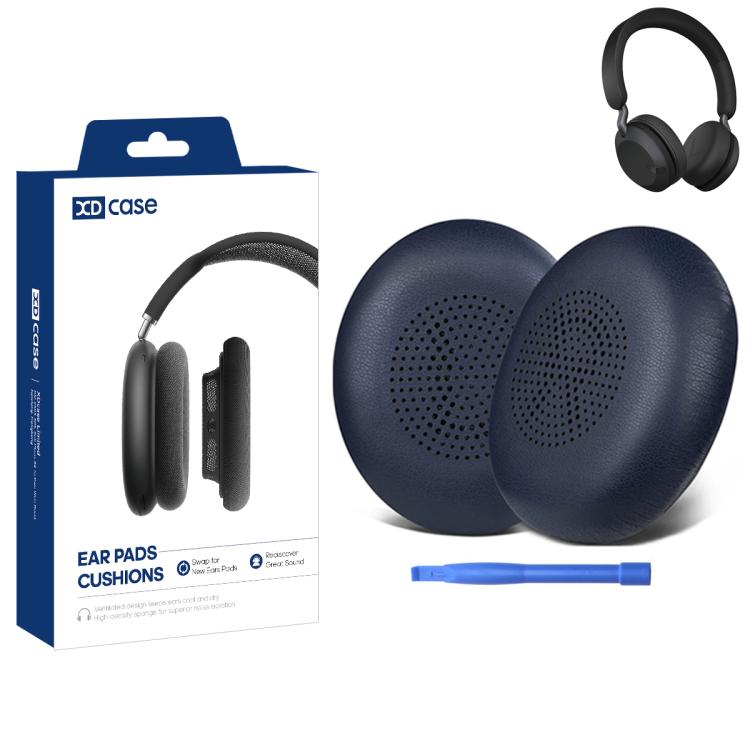 XDcase 1 paio di cuscinetti auricolari in similpelle, ricambio per cuffie, con strumento di estrazione, For Jabra Elite 45h / Evolve2 65