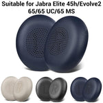 XDcase 1 paio di cuscinetti auricolari in similpelle, ricambio per cuffie, con strumento di estrazione, For Jabra Elite 45h / Evolve2 65