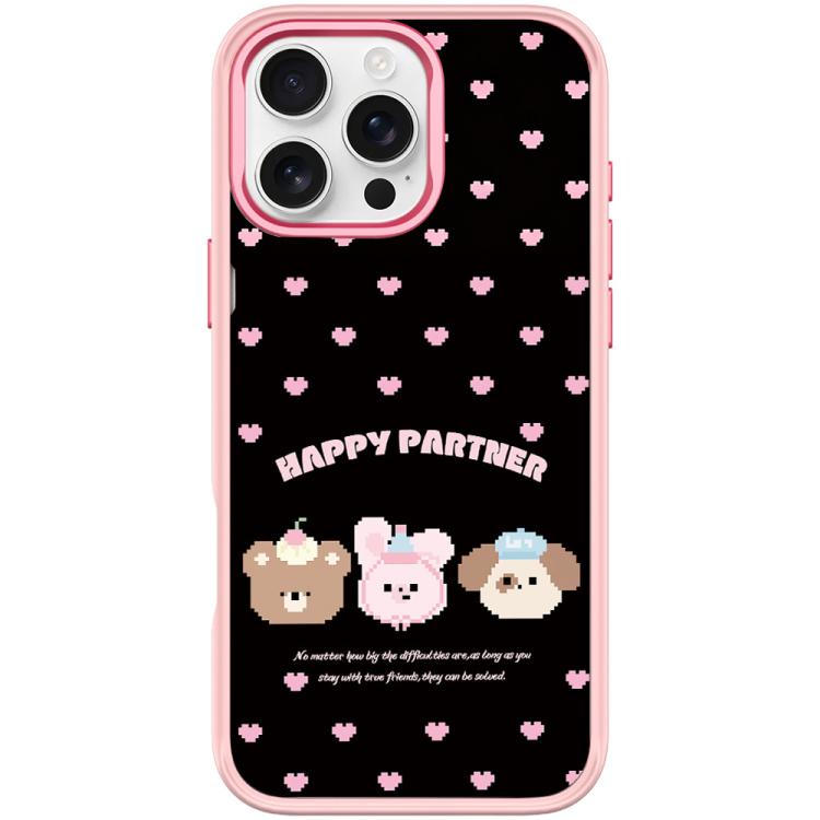 Custodia magnetica per telefono con motivo "Happy Partner", For iPhone 16 Pro Max, For iPhone 16 Pro, For iPhone 15 Pro Max, For iPhone 15 Pro