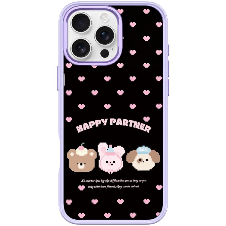Custodia magnetica per telefono con motivo "Happy Partner", For iPhone 16 Pro Max, For iPhone 16 Pro, For iPhone 15 Pro Max, For iPhone 15 Pro