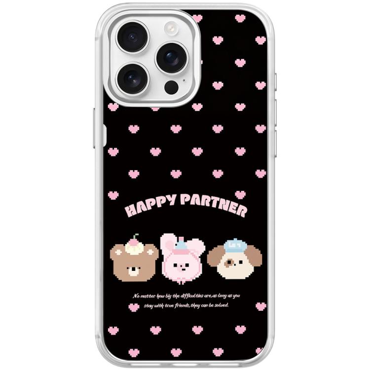 Custodia magnetica per telefono con motivo "Happy Partner", For iPhone 16 Pro Max, For iPhone 16 Pro, For iPhone 15 Pro Max, For iPhone 15 Pro