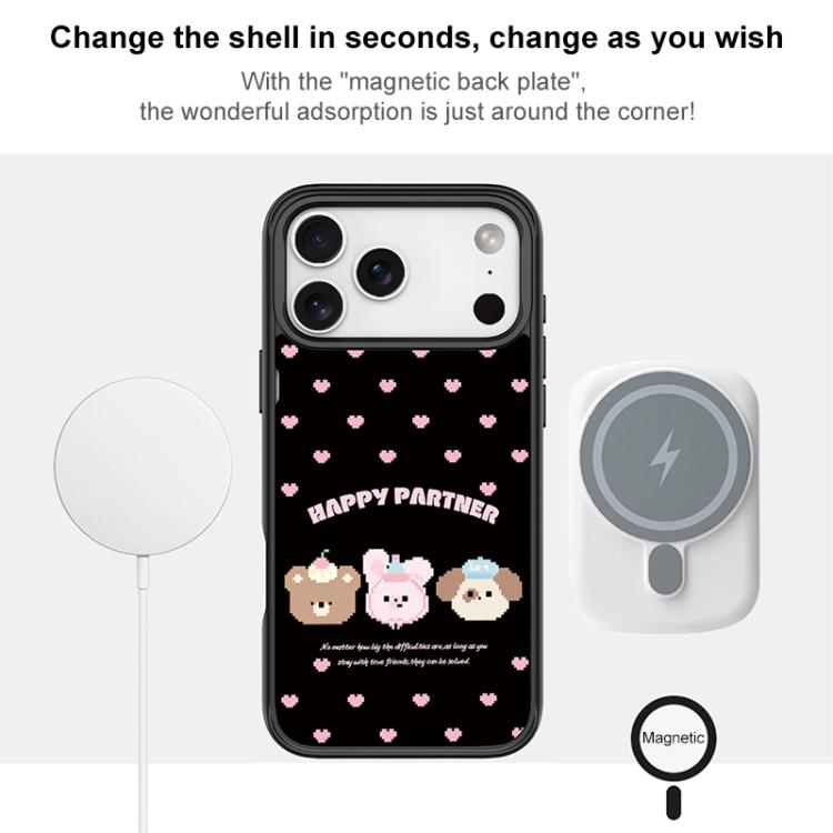 Custodia magnetica per telefono con motivo "Happy Partner", For iPhone 17 Pro Max, For iPhone 17 Pro, For iPhone 17, For iPhone Air