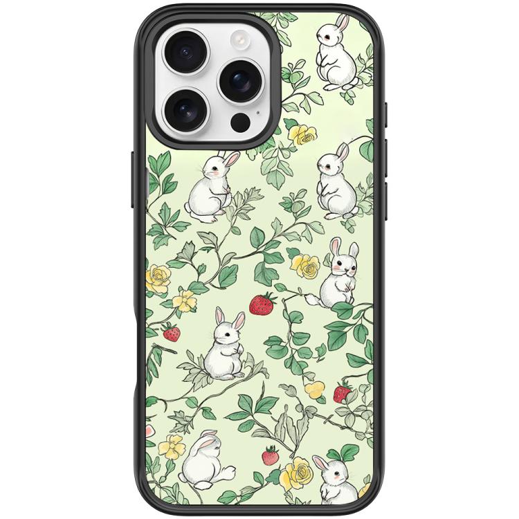 Custodia magnetica per telefono con motivo a coniglio e rami, For iPhone 16 Pro Max, For iPhone 16 Pro, For iPhone 15 Pro Max, For iPhone 15 Pro