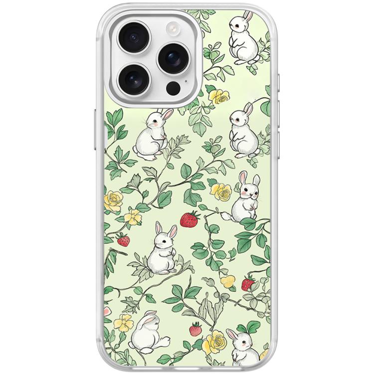 Custodia magnetica per telefono con motivo a coniglio e rami, For iPhone 16 Pro Max, For iPhone 16 Pro, For iPhone 15 Pro Max, For iPhone 15 Pro