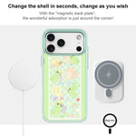 Custodia magnetica per telefono con motivo pappagallo verde, For iPhone 16 Pro Max, For iPhone 16 Pro, For iPhone 15 Pro Max, For iPhone 15 Pro