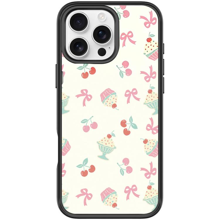 Custodia magnetica per telefono con motivo torta di ciliegie, For iPhone 16 Pro Max, For iPhone 16 Pro, For iPhone 15 Pro Max, For iPhone 15 Pro