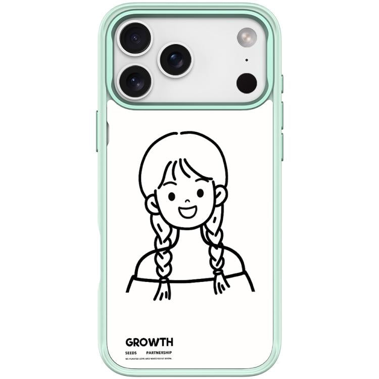 Custodia magnetica per telefono con motivo di ragazza con capelli a doppia treccia in stile schizzo, For iPhone 17 Pro Max, For iPhone 17 Pro, For iPhone 17, For iPhone Air
