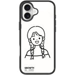 Custodia magnetica per telefono con motivo di ragazza con capelli a doppia treccia in stile schizzo, For iPhone 17 Pro Max, For iPhone 17 Pro, For iPhone 17, For iPhone Air