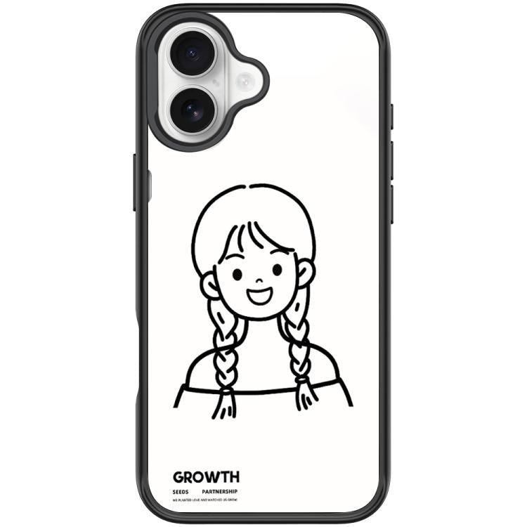 Custodia magnetica per telefono con motivo di ragazza con capelli a doppia treccia in stile schizzo, For iPhone 17 Pro Max, For iPhone 17 Pro, For iPhone 17, For iPhone Air