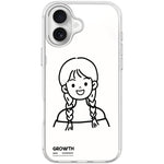 Custodia magnetica per telefono con motivo di ragazza con capelli a doppia treccia in stile schizzo, For iPhone 17 Pro Max, For iPhone 17 Pro, For iPhone 17, For iPhone Air