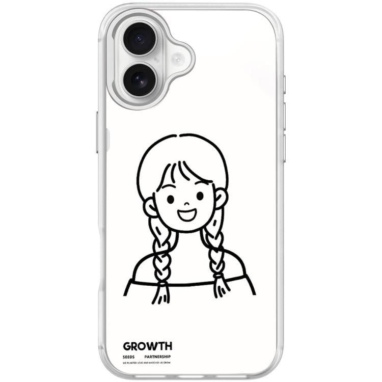 Custodia magnetica per telefono con motivo di ragazza con capelli a doppia treccia in stile schizzo, For iPhone 17 Pro Max, For iPhone 17 Pro, For iPhone 17, For iPhone Air
