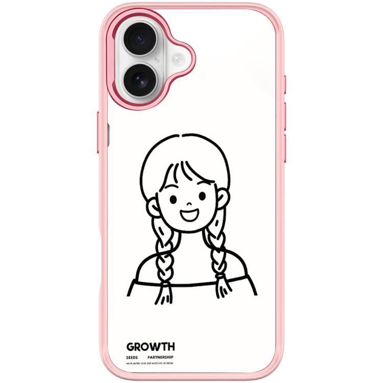 Custodia magnetica per telefono con motivo di ragazza con capelli a doppia treccia in stile schizzo, For iPhone 17 Pro Max, For iPhone 17 Pro, For iPhone 17, For iPhone Air