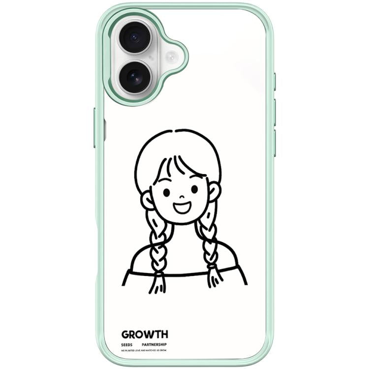 Custodia magnetica per telefono con motivo di ragazza con capelli a doppia treccia in stile schizzo, For iPhone 17 Pro Max, For iPhone 17 Pro, For iPhone 17, For iPhone Air