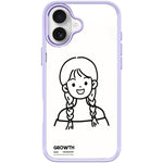 Custodia magnetica per telefono con motivo di ragazza con capelli a doppia treccia in stile schizzo, For iPhone 17 Pro Max, For iPhone 17 Pro, For iPhone 17, For iPhone Air