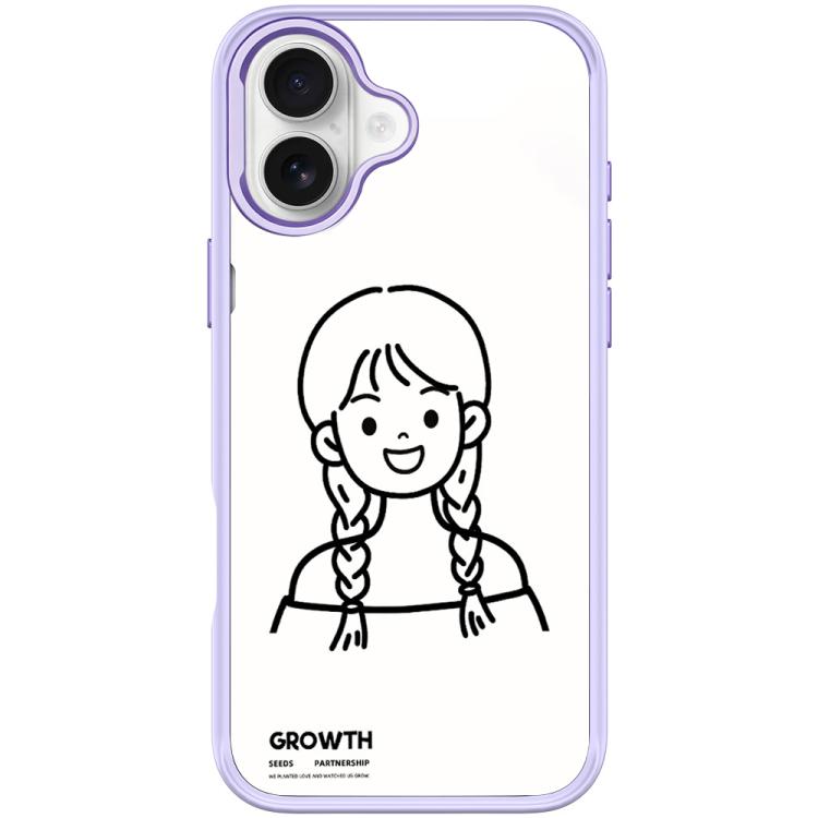 Custodia magnetica per telefono con motivo di ragazza con capelli a doppia treccia in stile schizzo, For iPhone 17 Pro Max, For iPhone 17 Pro, For iPhone 17, For iPhone Air