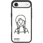 Custodia magnetica per telefono con motivo di ragazza con capelli a doppia treccia in stile schizzo, For iPhone 17 Pro Max, For iPhone 17 Pro, For iPhone 17, For iPhone Air