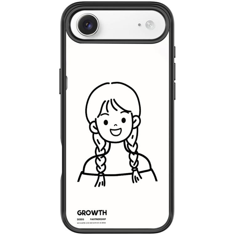 Custodia magnetica per telefono con motivo di ragazza con capelli a doppia treccia in stile schizzo, For iPhone 17 Pro Max, For iPhone 17 Pro, For iPhone 17, For iPhone Air