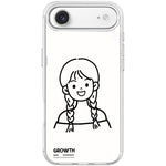 Custodia magnetica per telefono con motivo di ragazza con capelli a doppia treccia in stile schizzo, For iPhone 17 Pro Max, For iPhone 17 Pro, For iPhone 17, For iPhone Air