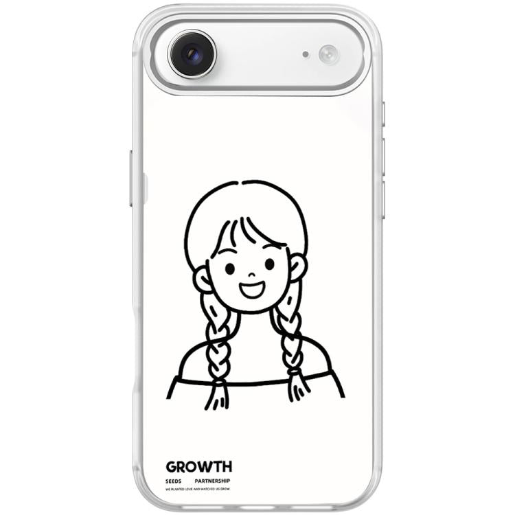 Custodia magnetica per telefono con motivo di ragazza con capelli a doppia treccia in stile schizzo, For iPhone 17 Pro Max, For iPhone 17 Pro, For iPhone 17, For iPhone Air