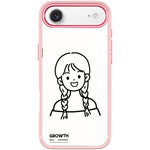 Custodia magnetica per telefono con motivo di ragazza con capelli a doppia treccia in stile schizzo, For iPhone 17 Pro Max, For iPhone 17 Pro, For iPhone 17, For iPhone Air