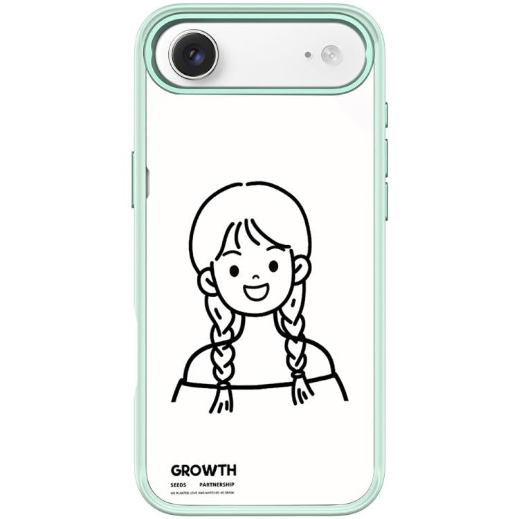 Custodia magnetica per telefono con motivo di ragazza con capelli a doppia treccia in stile schizzo, For iPhone 17 Pro Max, For iPhone 17 Pro, For iPhone 17, For iPhone Air