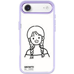 Custodia magnetica per telefono con motivo di ragazza con capelli a doppia treccia in stile schizzo, For iPhone 17 Pro Max, For iPhone 17 Pro, For iPhone 17, For iPhone Air