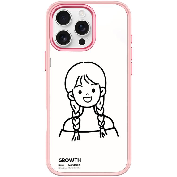 Custodia magnetica per telefono con motivo di ragazza con capelli a doppia treccia in stile schizzo, For iPhone 16 Pro Max, For iPhone 16 Pro, For iPhone 15 Pro Max, For iPhone 15 Pro