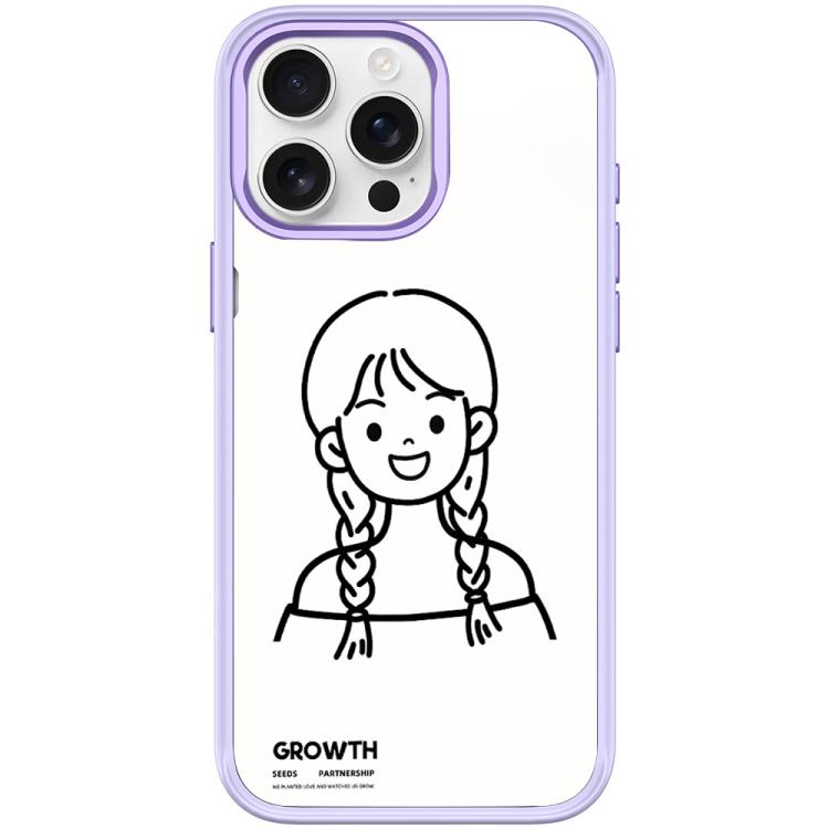 Custodia magnetica per telefono con motivo di ragazza con capelli a doppia treccia in stile schizzo, For iPhone 16 Pro Max, For iPhone 16 Pro, For iPhone 15 Pro Max, For iPhone 15 Pro