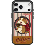 Custodia magnetica con motivo gatto e caffè per iPhone