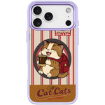 Custodia magnetica con motivo gatto e caffè per iPhone