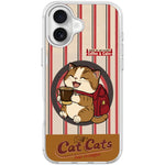 Custodia magnetica con motivo gatto e caffè per iPhone