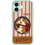 Custodia magnetica con motivo gatto e caffè per iPhone