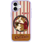 Custodia magnetica con motivo gatto e caffè per iPhone