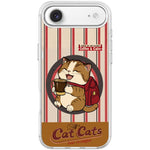 Custodia magnetica con motivo gatto e caffè per iPhone