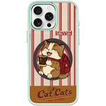 Adorabile custodia magnetica per telefono con motivo gatto e caffè., For iPhone 16 Pro Max, For iPhone 16 Pro, For iPhone 15 Pro Max, For iPhone 15 Pro
