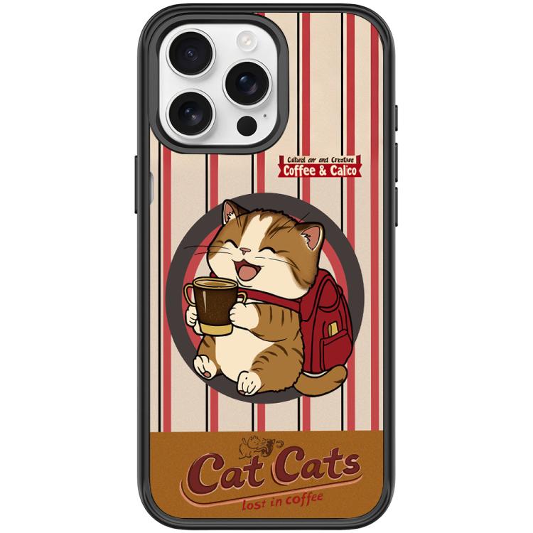 Adorabile custodia magnetica per telefono con motivo gatto e caffè., For iPhone 16 Pro Max, For iPhone 16 Pro, For iPhone 15 Pro Max, For iPhone 15 Pro