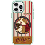 Adorabile custodia magnetica per telefono con motivo gatto e caffè., For iPhone 16 Pro Max, For iPhone 16 Pro, For iPhone 15 Pro Max, For iPhone 15 Pro
