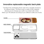 Custodia magnetica con motivo gatto e caffè per iPhone