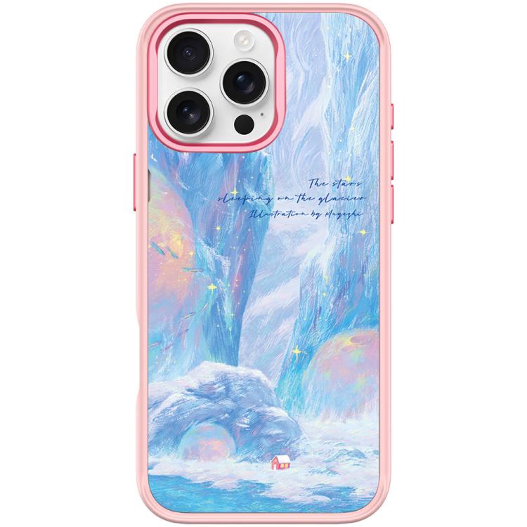 Custodia magnetica per telefono con motivo "Casa Rossa Ghiacciaio", For iPhone 16 Pro Max, For iPhone 16 Pro, For iPhone 15 Pro Max, For iPhone 15 Pro