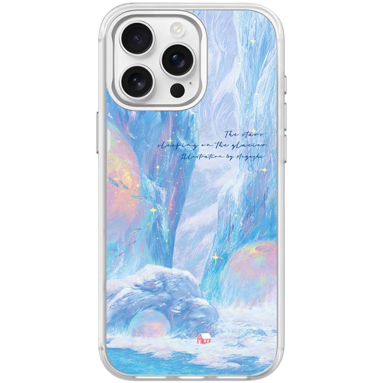 Custodia magnetica per telefono con motivo "Casa Rossa Ghiacciaio", For iPhone 16 Pro Max, For iPhone 16 Pro, For iPhone 15 Pro Max, For iPhone 15 Pro