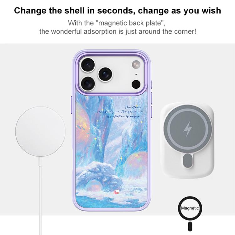 Custodia magnetica per telefono con motivo "Casa Rossa Ghiacciaio", For iPhone 16 Pro Max, For iPhone 16 Pro, For iPhone 15 Pro Max, For iPhone 15 Pro
