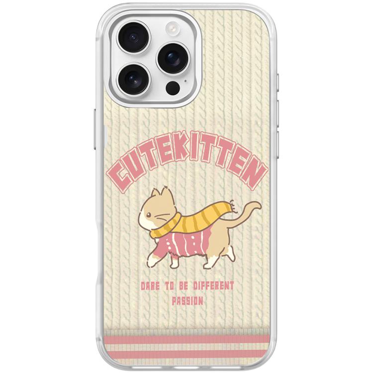 Adorabile custodia magnetica per telefono con motivo a gatto in lana, For iPhone 16 Pro Max, For iPhone 16 Pro, For iPhone 15 Pro Max, For iPhone 15 Pro