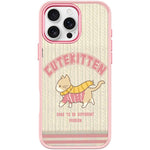 Adorabile custodia magnetica per telefono con motivo a gatto in lana, For iPhone 16 Pro Max, For iPhone 16 Pro, For iPhone 15 Pro Max, For iPhone 15 Pro