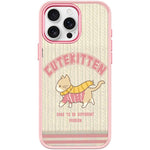Adorabile custodia magnetica per telefono con motivo a gatto in lana, For iPhone 16 Pro Max, For iPhone 16 Pro, For iPhone 15 Pro Max, For iPhone 15 Pro