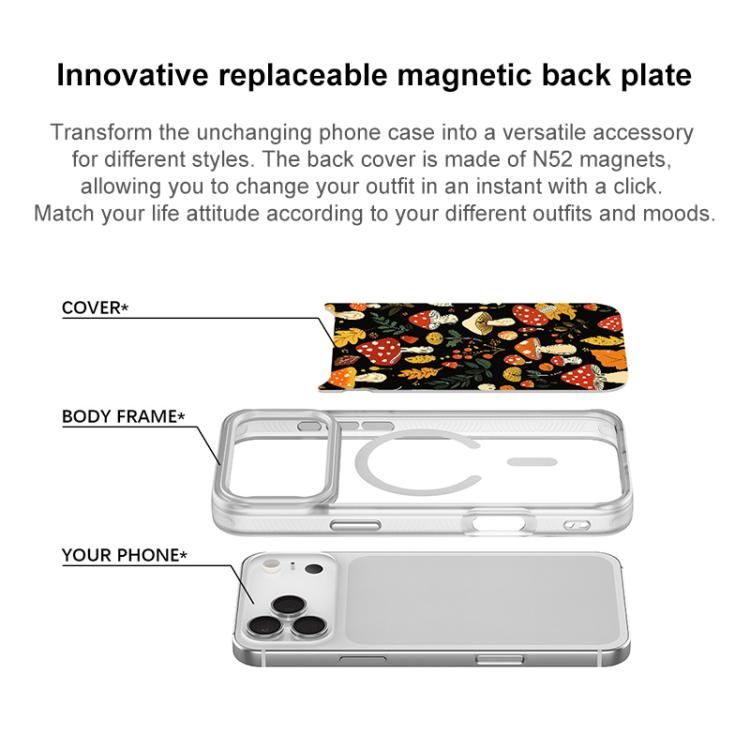 Custodia magnetica per telefono con motivo funghi della giungla, For iPhone 17 Pro Max, For iPhone 17 Pro, For iPhone 17, For iPhone Air