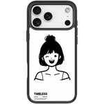 Custodia magnetica per telefono con motivo ragazza dai capelli corti in stile schizzo, For iPhone 17 Pro Max, For iPhone 17 Pro, For iPhone 17, For iPhone Air