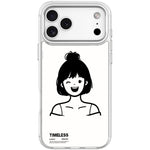 Custodia magnetica per telefono con motivo ragazza dai capelli corti in stile schizzo, For iPhone 17 Pro Max, For iPhone 17 Pro, For iPhone 17, For iPhone Air