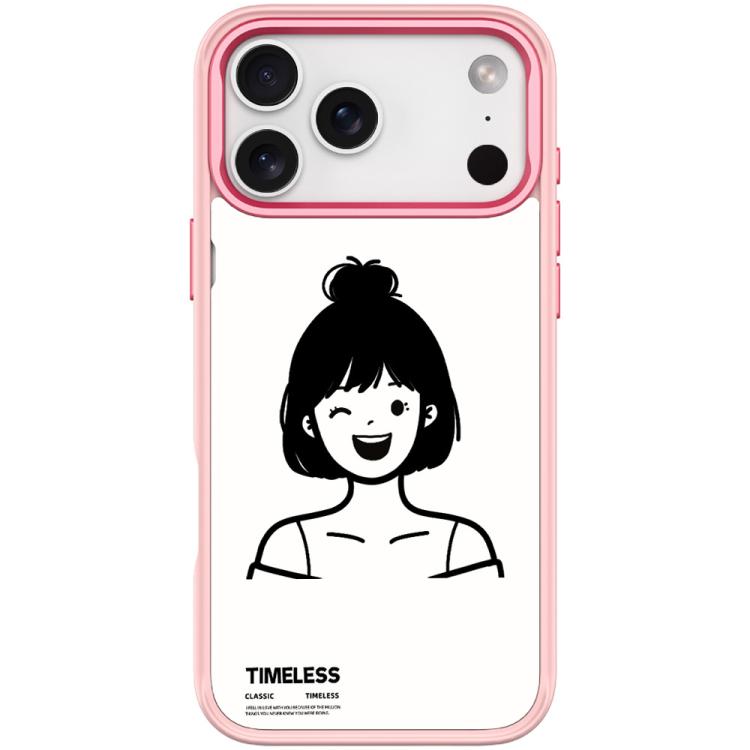 Custodia magnetica per telefono con motivo ragazza dai capelli corti in stile schizzo, For iPhone 17 Pro Max, For iPhone 17 Pro, For iPhone 17, For iPhone Air