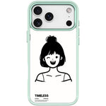 Custodia magnetica per telefono con motivo ragazza dai capelli corti in stile schizzo, For iPhone 17 Pro Max, For iPhone 17 Pro, For iPhone 17, For iPhone Air